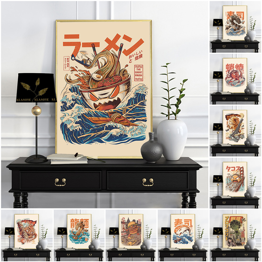 Food Snacks Pictures - Grappig Voedsel Art Japanse Reclame Print