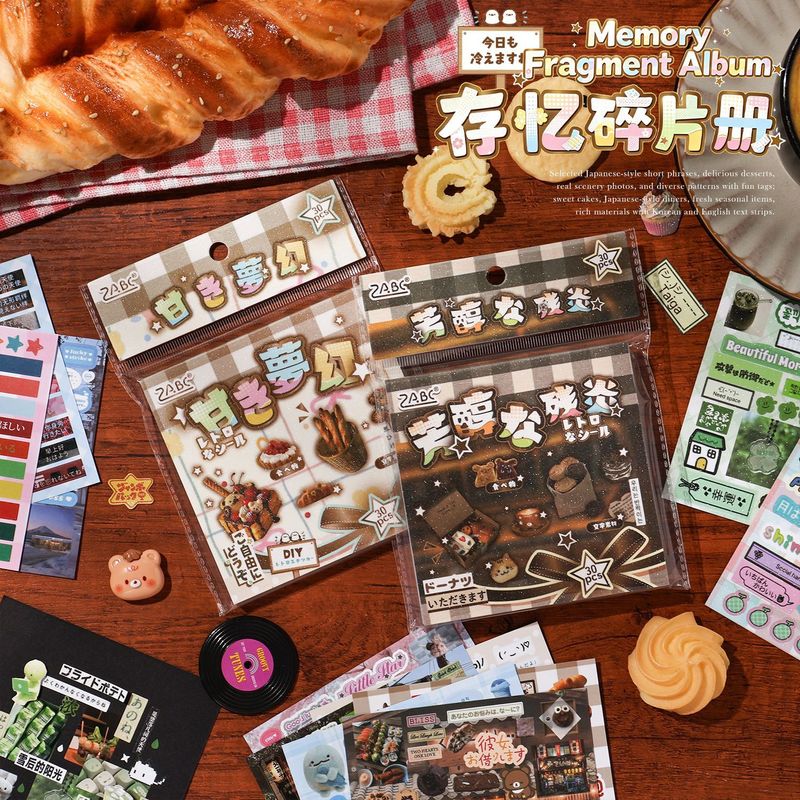 Snacks Food Labels - 30 stuks esthetische vintage voedsel-etiketten van