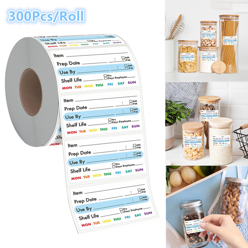 Snacks Food Labels - 300 Stuks/Roll Keuken Datum Voedsel Sticker