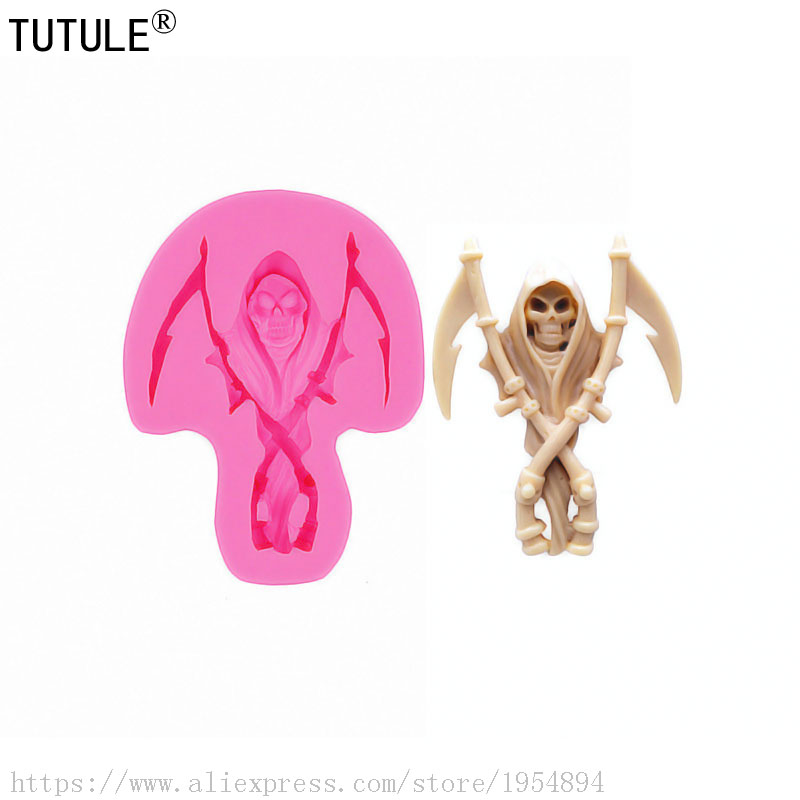 Zombie Snacks - Death Scythe-SKULL SILICONE MOLD Skelet Cameo