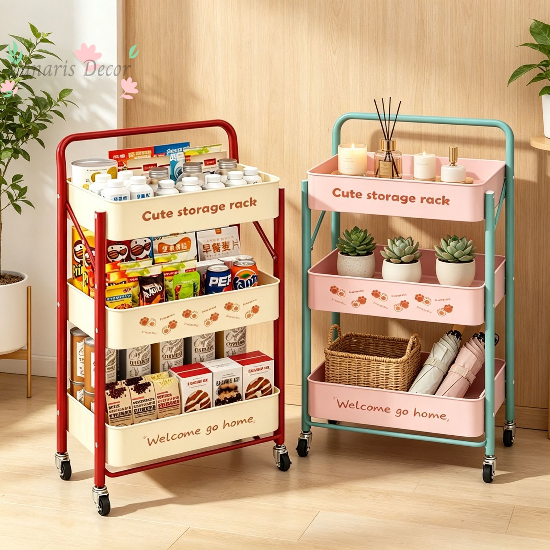 Food Snacks Pictures - Klein karretje, snackrek, staande boekenkast voor