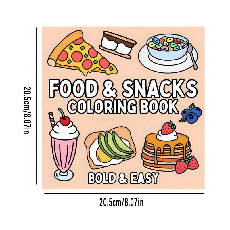 Nieuw kleurboek met voedsel- e - Food Snacks Drawing recensie en prijs