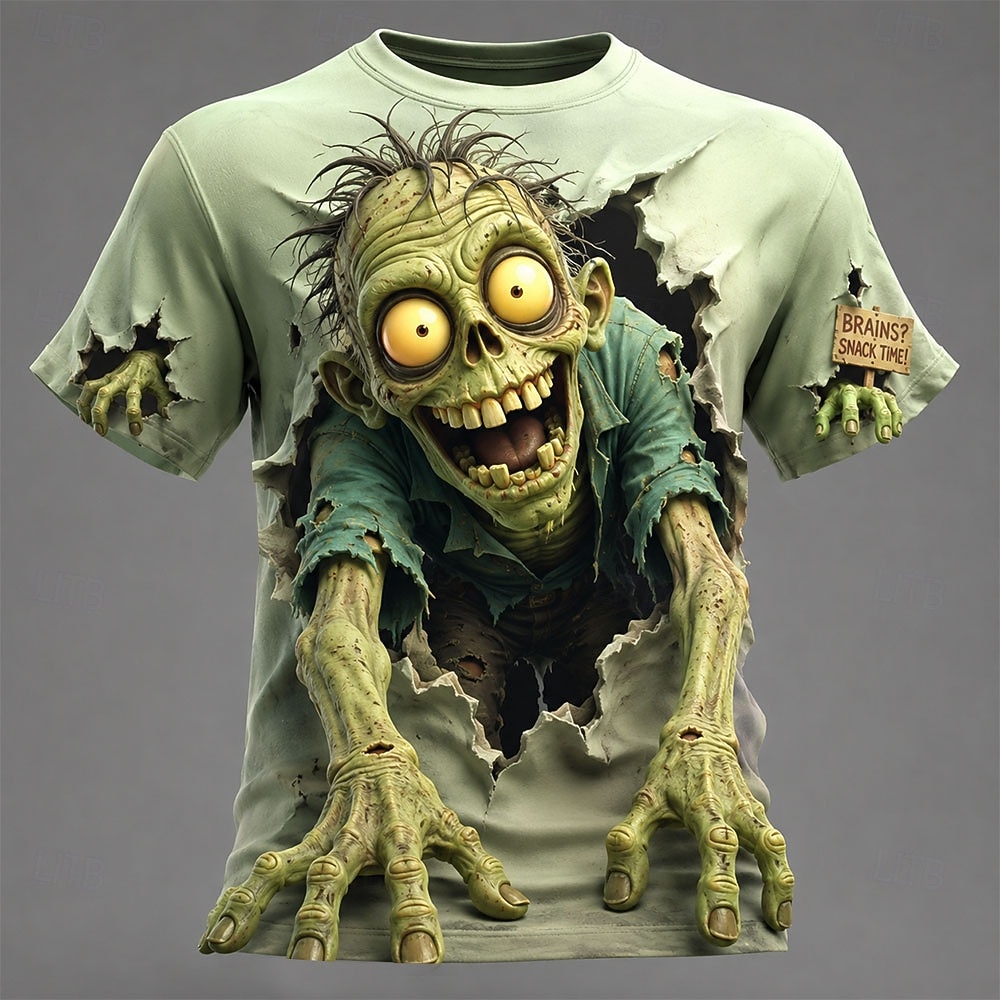 Heren lente zomer 3D-geprint T - Zombie Snacks recensie en prijs