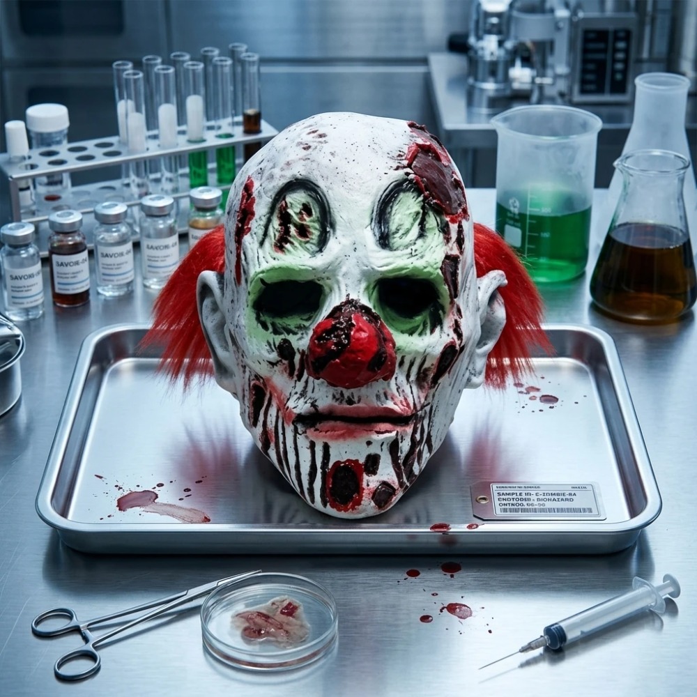 Horror latex masker lang haar  - Zombie Snacks recensie en prijs