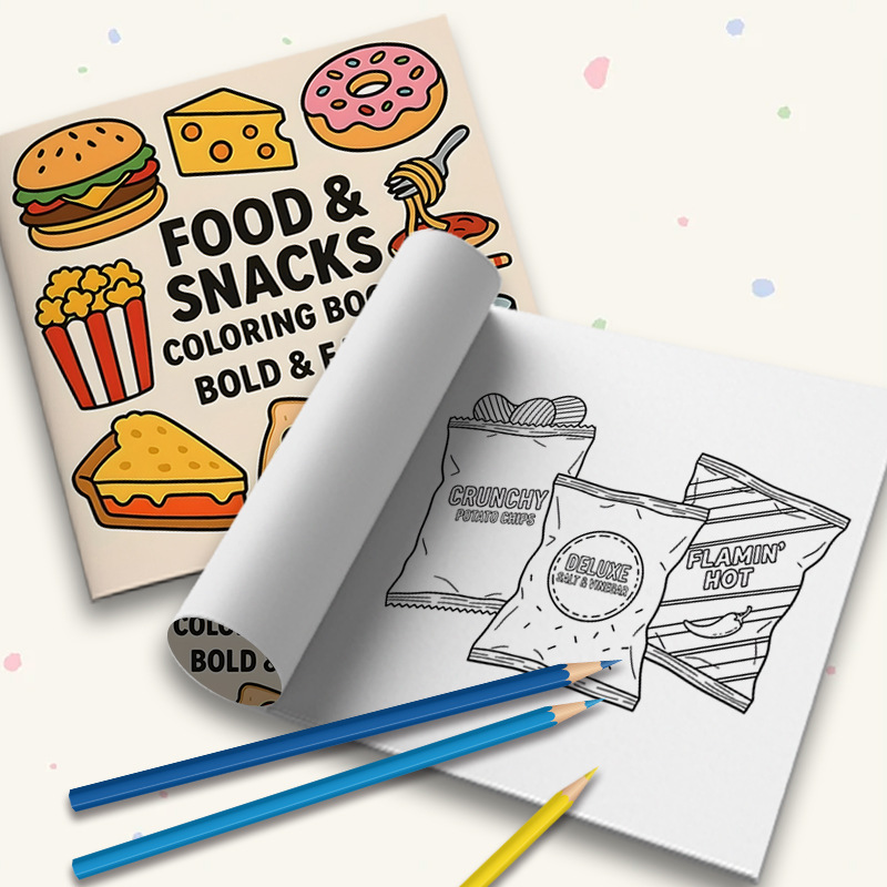 Dikke kleurboek met voedsel- e - Food Snacks Drawing recensie en prijs